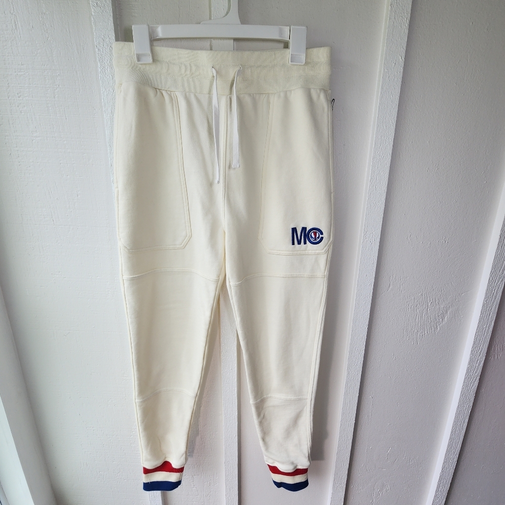 mcnairy&co. ABA CUFFED SWEAT BRITCHES VINTAGE WHITE Joggers w/ Embroidered Logo